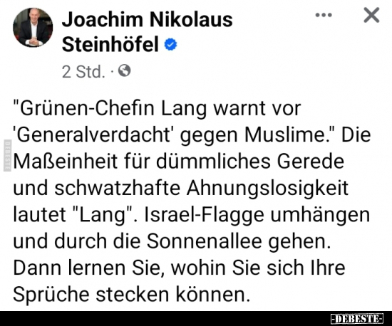 "Grünen-Chefin Lang warnt vor 'Generalverdacht' gegen.." - Lustige Bilder | DEBESTE.de