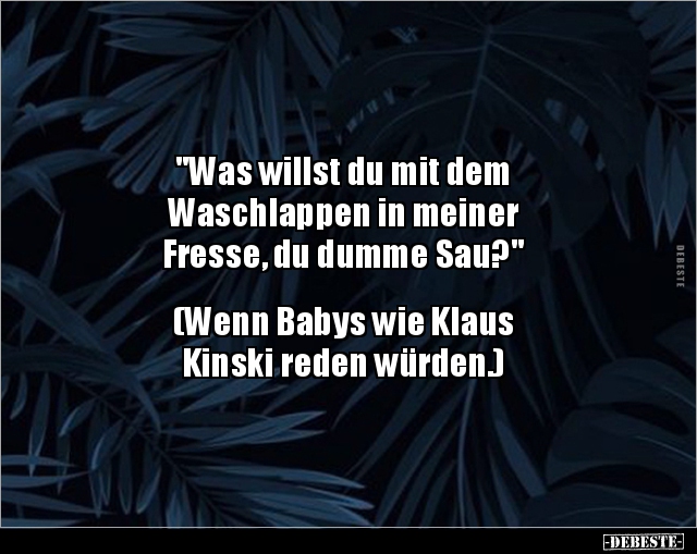 "Was willst du mit dem Waschlappen in meiner Fresse.." - Lustige Bilder | DEBESTE.de