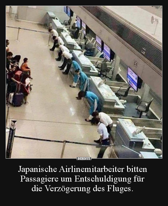 Japanische Airlinemitarbeiter bitten Passagiere um.. - Lustige Bilder | DEBESTE.de