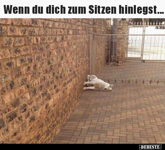 Wenn du dich zum Sitzen hinlegst...
