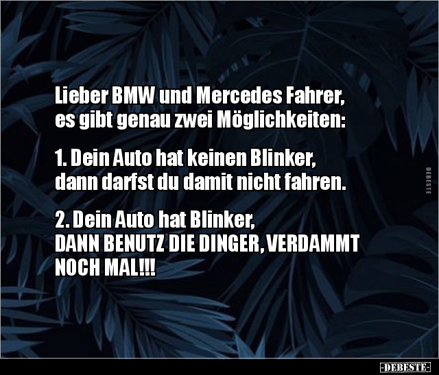 Lieber BMW und Mercedes Fahrer, es gibt genau zwei.. - Lustige Bilder | DEBESTE.de
