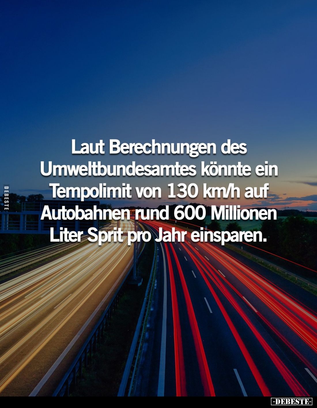 Laut Berechnungen des Umweltbundesamtes könnte ein Tempolimit von 130 km/h auf Autobahnen rund 600 Millionen Liter Sprit pro ...