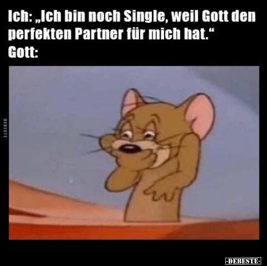 Ich: "Ich bin noch Single, weil Gott den perfekten Partner.." - Lustige Bilder | DEBESTE.de