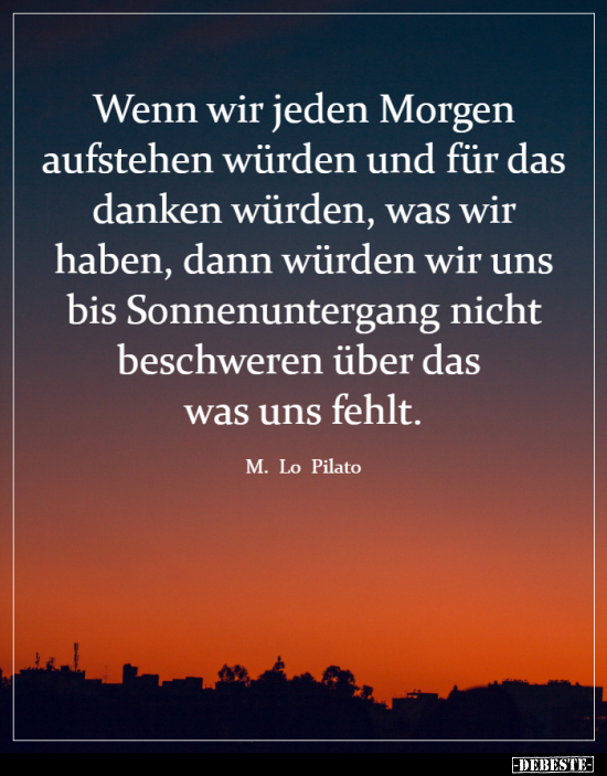 Morgen, Aufstehen, Danke