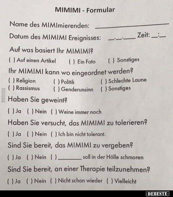 MIMIMI - Formular.. - Lustige Bilder | DEBESTE.de