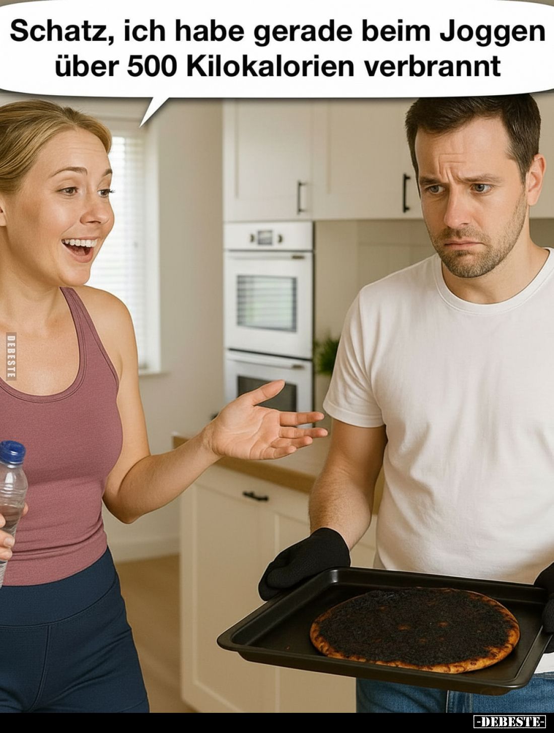Schatz, ich habe gerade beim Joggen über 500 Kilokalorien verbrannt. Und ich etwa 1000!