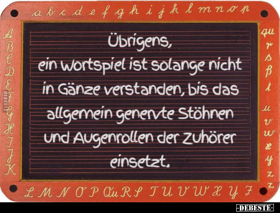 Übrigens, ein Wortspiel ist solange nicht in Gänze.. - Lustige Bilder | DEBESTE.de