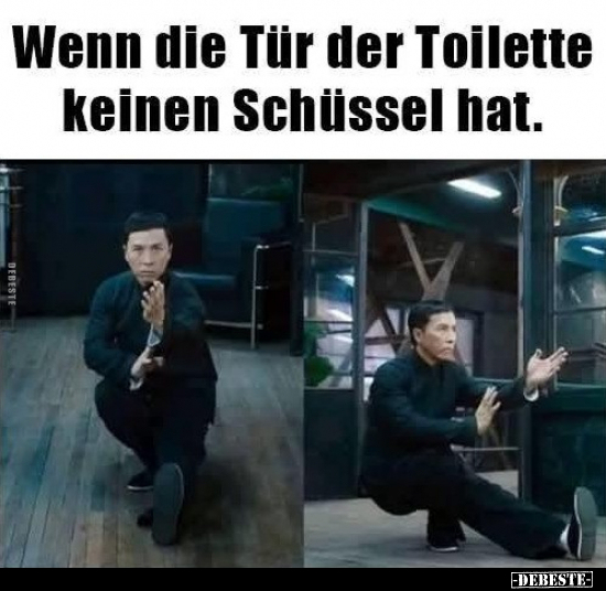 Wenn die Tür der Toilette keinen Schüssel hat... - Lustige Bilder | DEBESTE.de