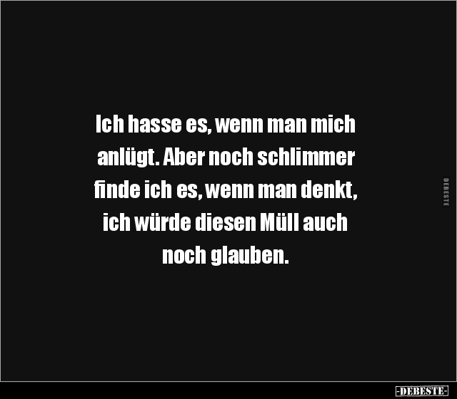 Ich hasse es, wenn man mich anlügt.. - Lustige Bilder | DEBESTE.de