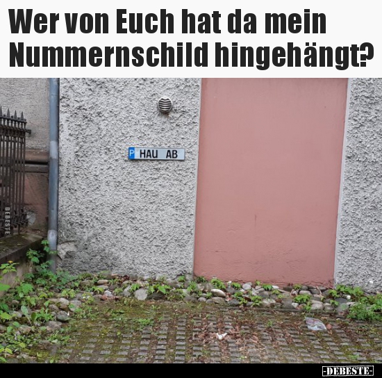 Wer von Euch hat da mein Nummernschild hingehängt?.. - Lustige Bilder | DEBESTE.de