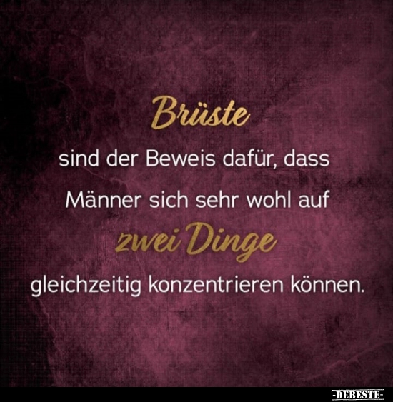 Brüste sind der Beweis dafür, dass Männer sich sehr wohl..