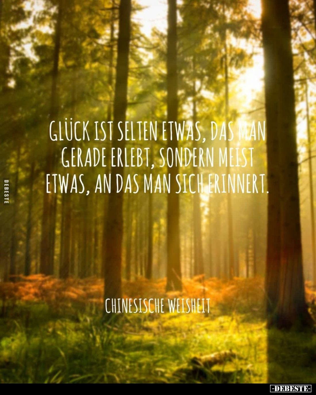 Glück ist selten etwas, das man gerade erlebt, sondern meist etwas, an das man sich erinnert.
