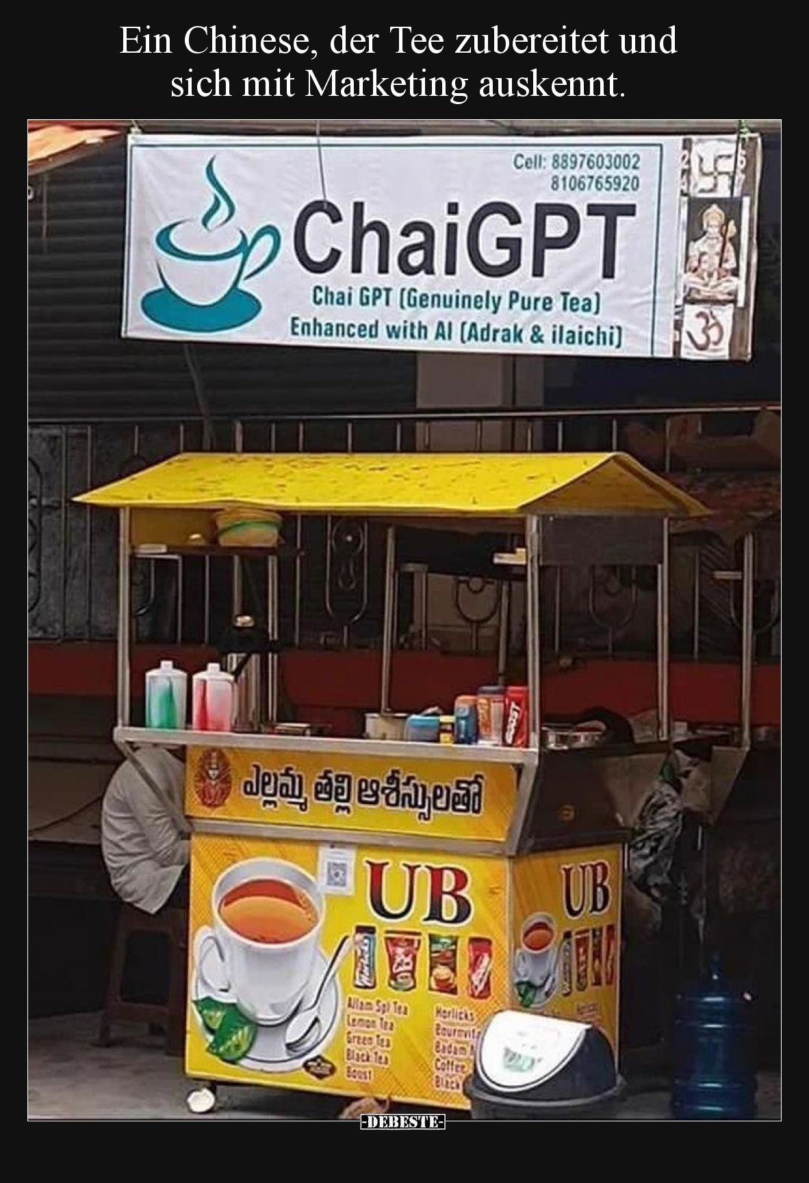 Ein Chinese, der Tee zubereitet und sich mit Marketing auskennt.