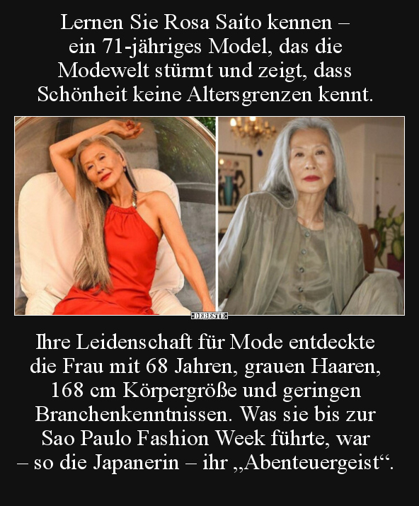 Lernen Sie Rosa Saito kennen – ein 71-jähriges Model, das.. - Lustige Bilder | DEBESTE.de