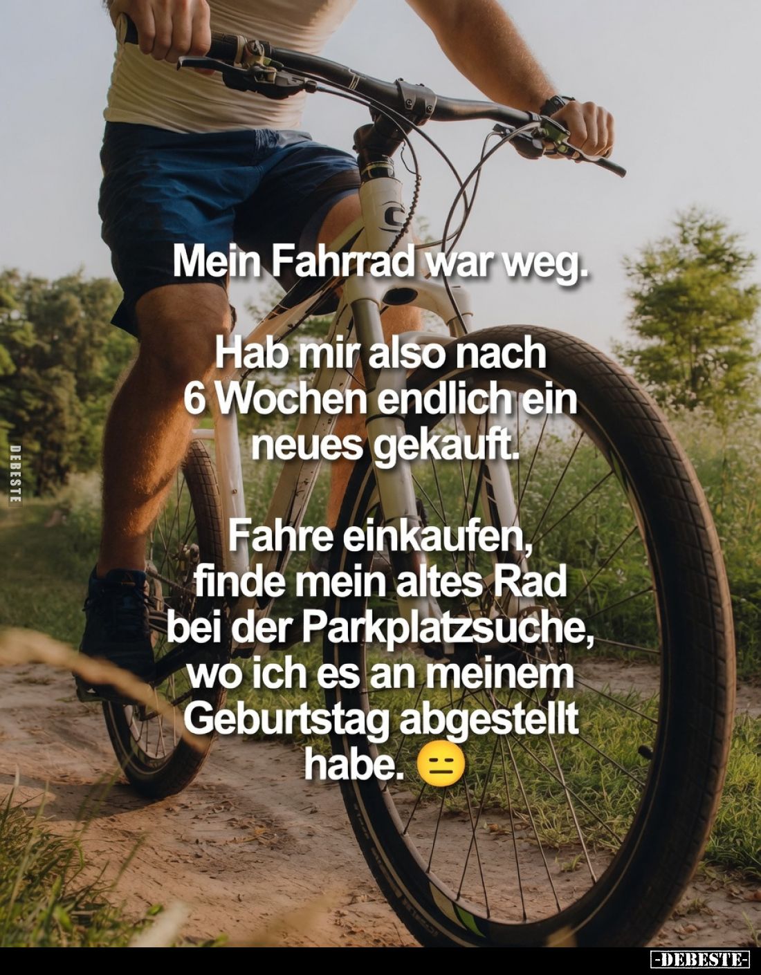 Mein Fahrrad war weg.
Hab mir also nach 6 Wochen endlich ein neues gekauft.
Fahre einkaufen, finde mein altes Rad bei der P...