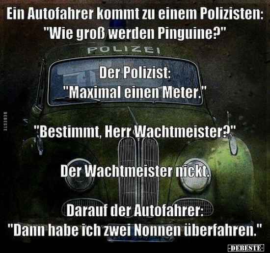 Ein Autofahrer kommt zu einem Polizisten: "Wie groß werden.." - Lustige Bilder | DEBESTE.de