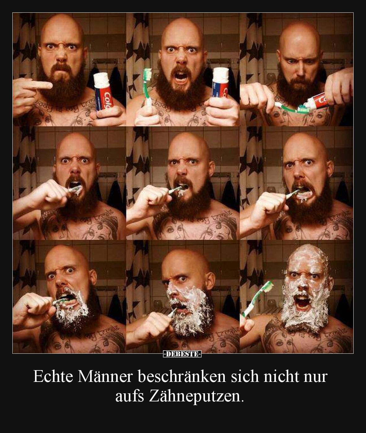 Echte Männer beschränken sich nicht nur aufs Zähneputzen... - Lustige Bilder | DEBESTE.de