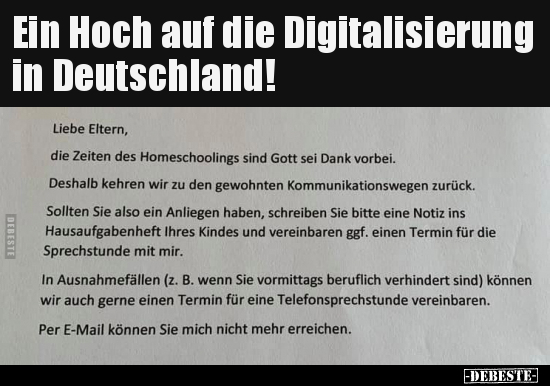Ein Hoch auf die Digitalisierung in Deutschland!.. - Lustige Bilder | DEBESTE.de