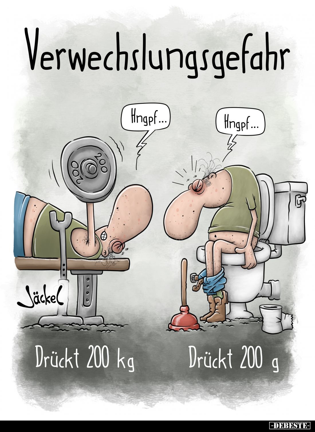 Verwechslungsgefahr:
Drückt 200 kg vs
Drückt 200 g