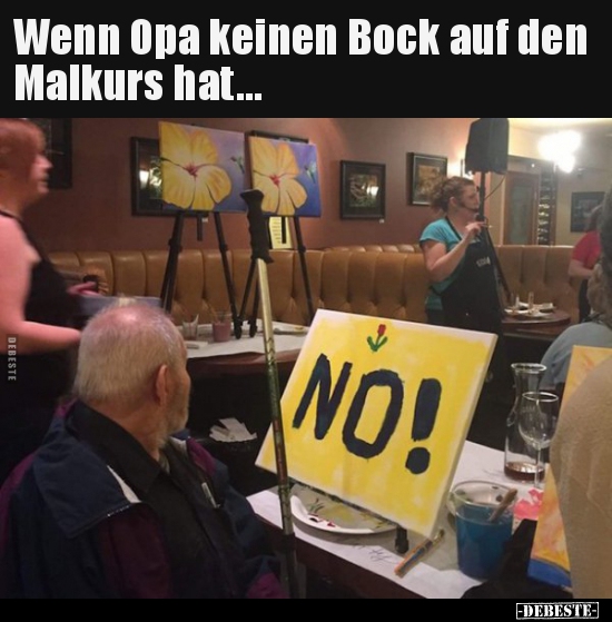 Wenn Opa keinen Bock auf den Malkurs hat... - Lustige Bilder | DEBESTE.de