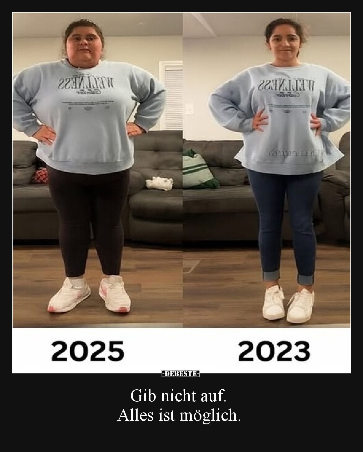 Gib nicht auf. Alles ist möglich.