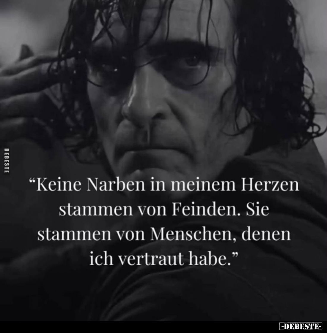 Keine Narben in meinem Herzen stammen von Feinden. 
Sie stammen von Menschen, denen ich vertraut habe.