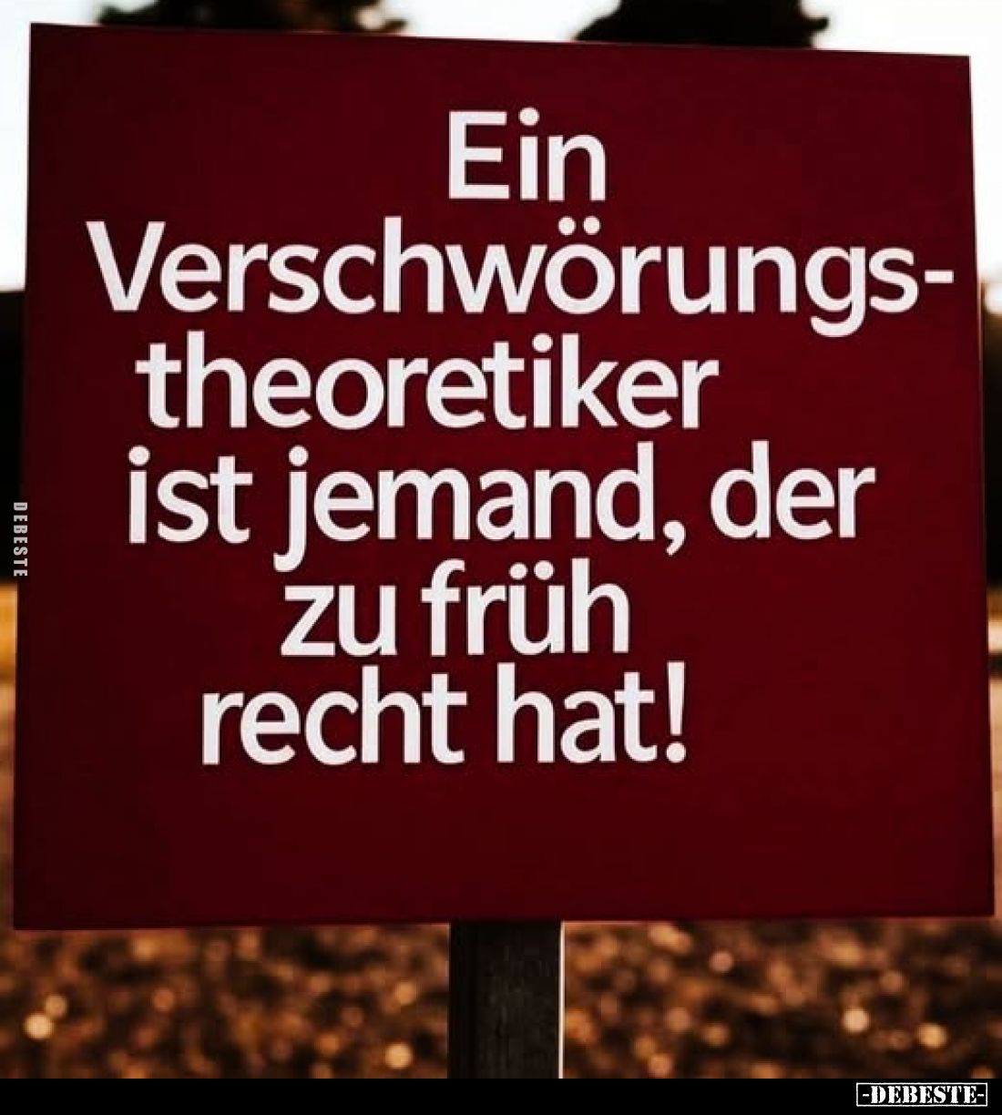 Ein Verschwörungstheoretiker ist jemand, der zu früh recht hat!