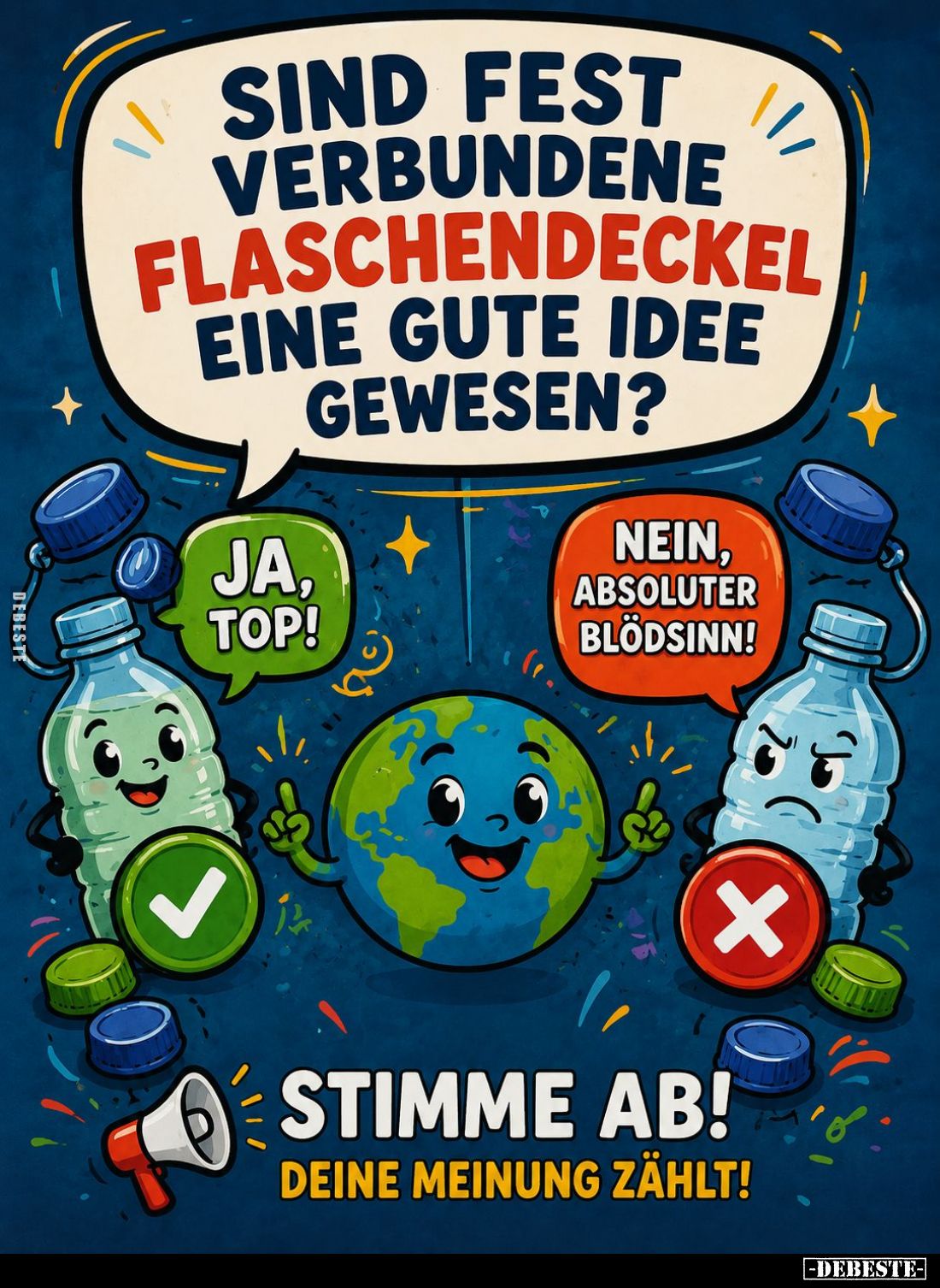 Sind fest verbundene Flaschendeckel eine gute Idee gewesen?