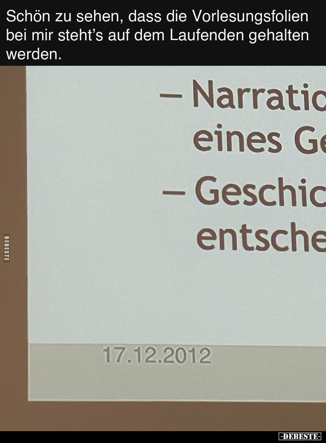 Schön zu sehen, dass die Vorlesungsfolien bei mir steht’s auf dem Laufenden gehalten werden.