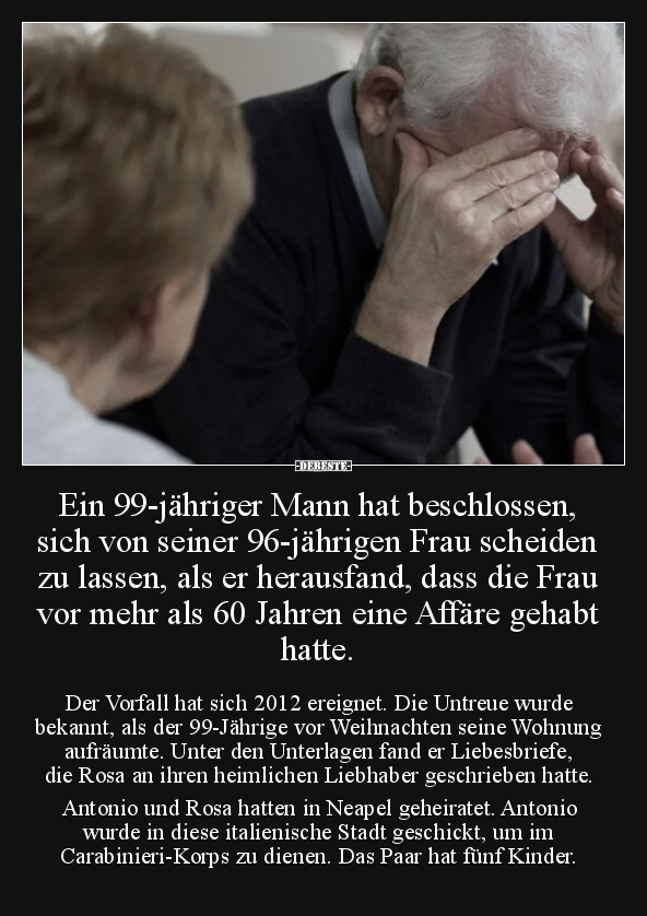 Ein 99-jähriger Mann hat beschlossen, sich von seiner.. - Lustige Bilder | DEBESTE.de