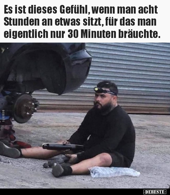 Es ist dieses Gefühl, wenn man acht Stunden an etwas sitzt, für das man eigentlich nur 30 Minuten bräuchte.