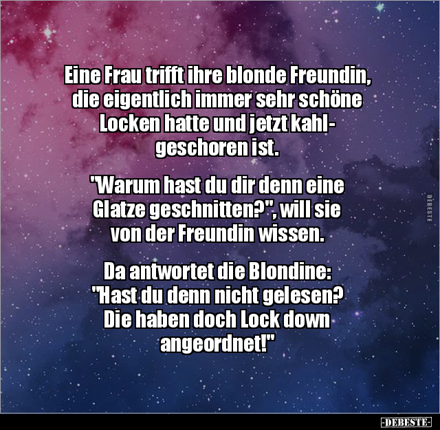 Eine Frau trifft ihre blonde Freundin, die eigentlich.. - Lustige Bilder | DEBESTE.de