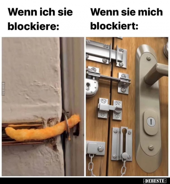 Wenn ich sie blockiere:
Wenn sie mich blockiert:
