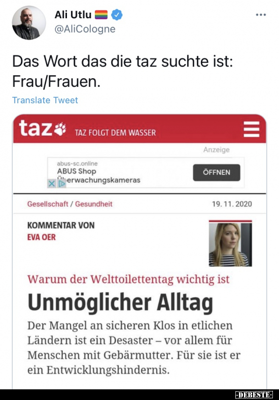 Das Wort das die taz suchte ist: Frau/Frauen... - Lustige Bilder | DEBESTE.de