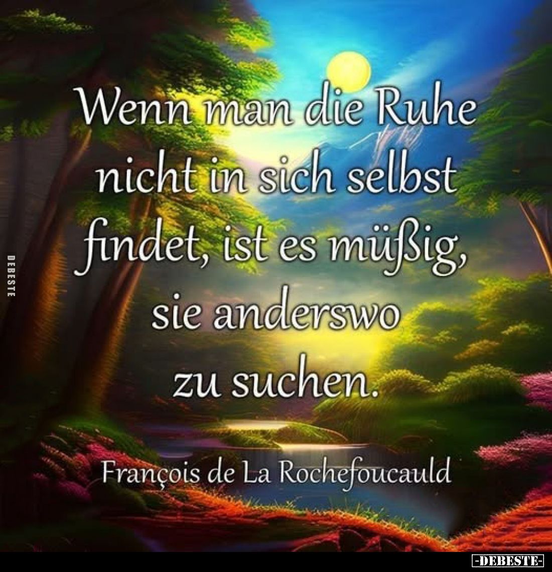 Wenn man die Ruhe nicht in sich selbst findet, ist es müßig, sie anderswo zu suchen.