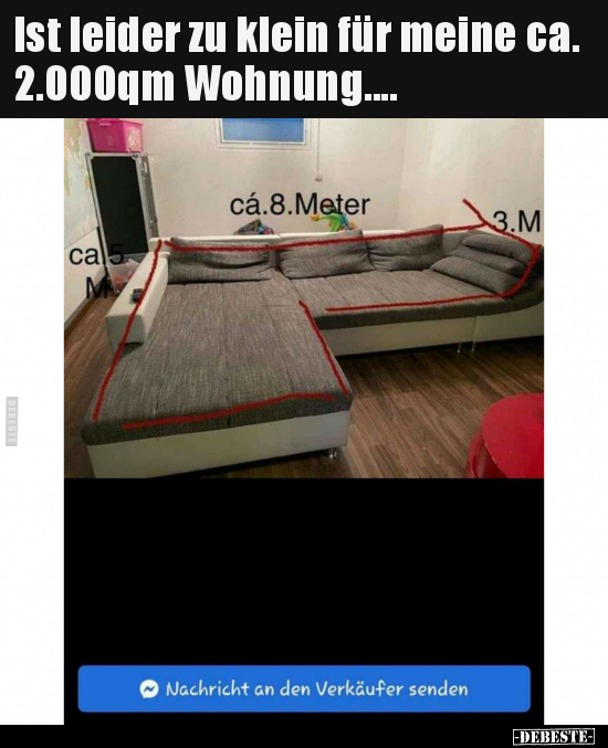 Ist leider zu klein für meine ca. 2.000qm Wohnung...
