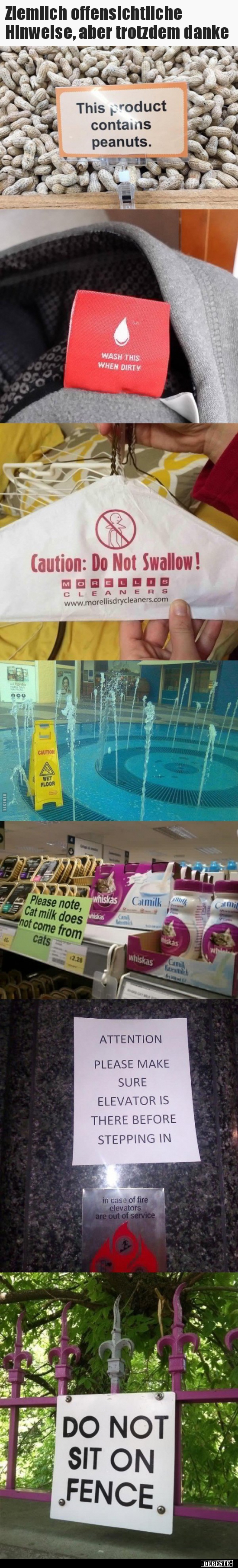 Ziemlich offensichtliche Hinweise, aber trotzdem danke..