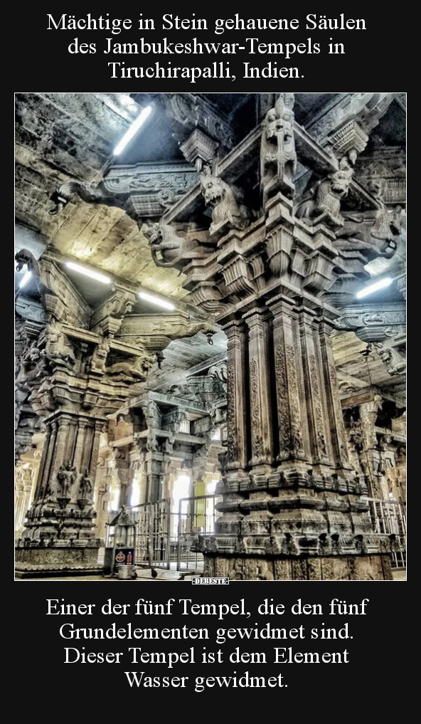 Mächtige in Stein gehauene Säulen des Jambukeshwar-Tempels.. - Lustige Bilder | DEBESTE.de