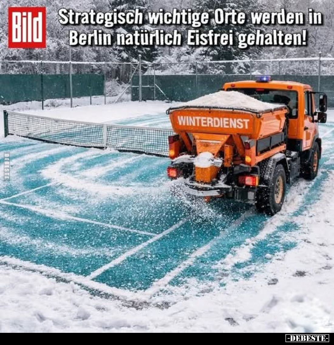 Strategisch wichtige Orte werden in Berlin natürlich Eisfrei gehalten!