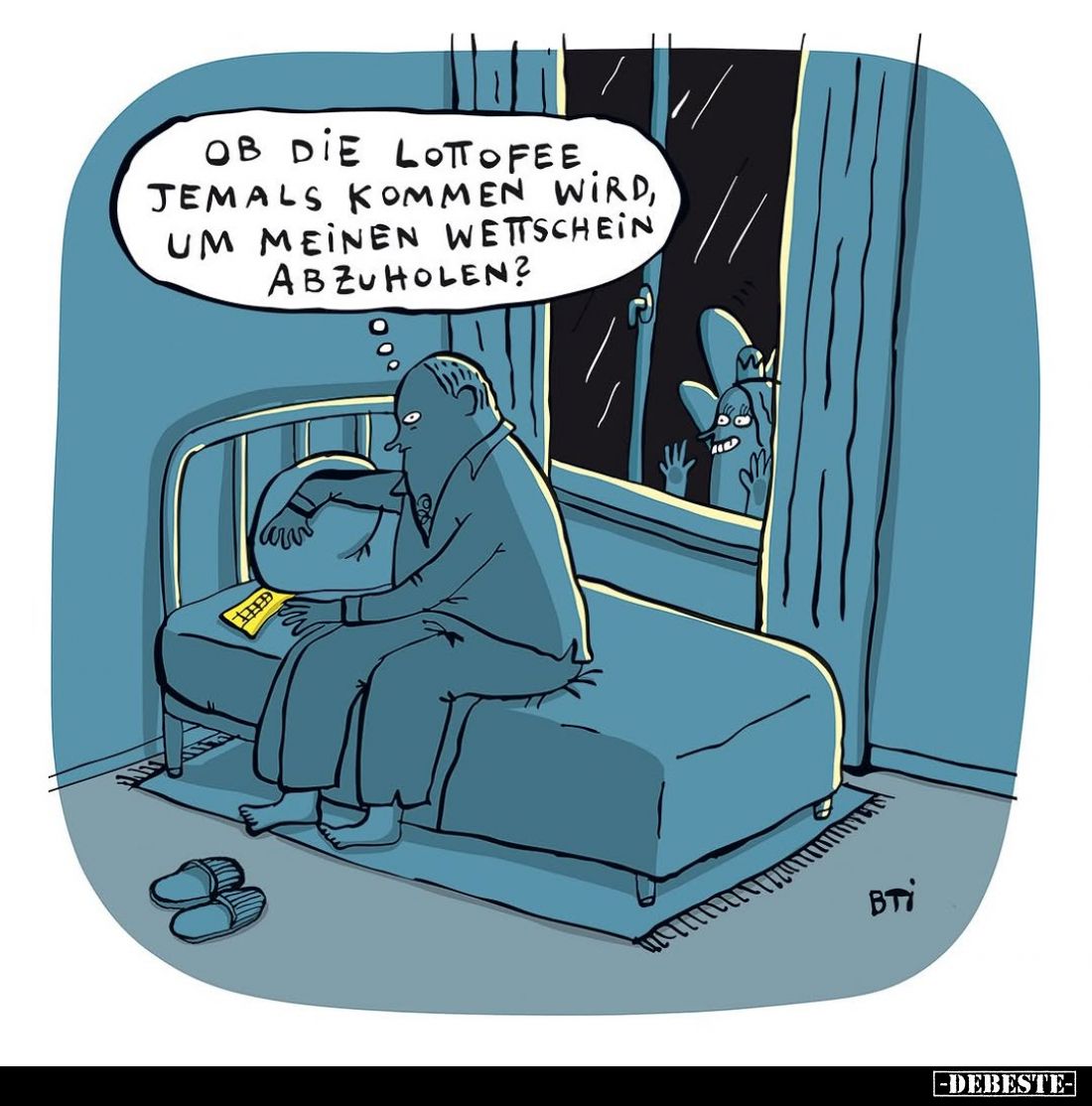 Ob die Lottofee jemals kommen wird, um meinen Wettschein abzuholen?