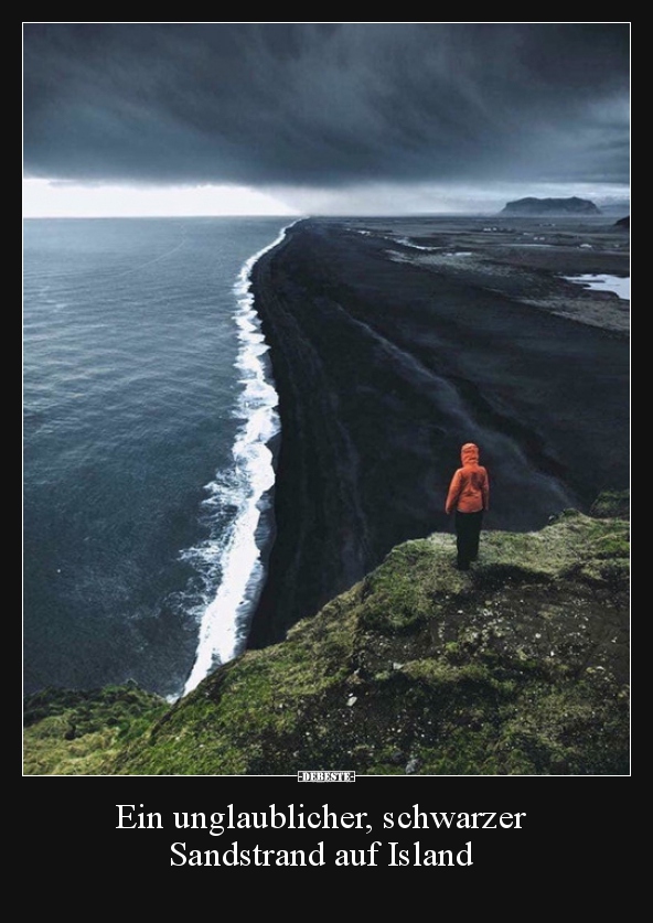 Ein unglaublicher, schwarzer Sandstrand auf Island.. - Lustige Bilder | DEBESTE.de