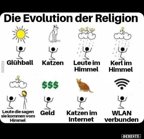 Die Evolution der Religion... - Lustige Bilder | DEBESTE.de