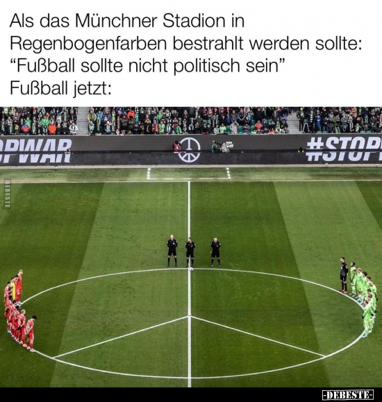 Als das Münchner Stadion in Regenbogenfarben bestrahlt.. - Lustige Bilder | DEBESTE.de