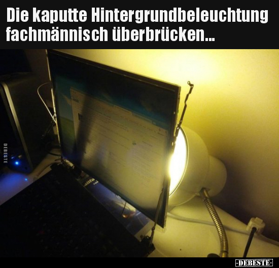 Die kaputte Hintergrundbeleuchtung fachmännisch..