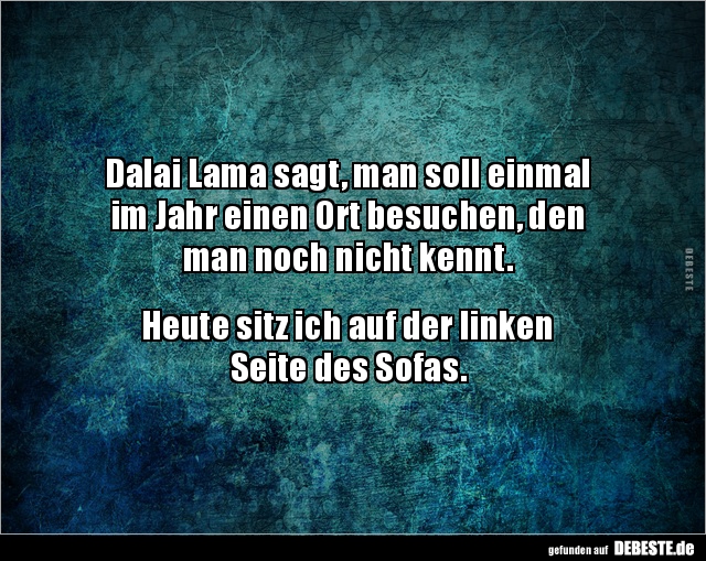 Dalai Lama Sagt Man Soll Einmal Im Jahr Einen Ort Lustige Bilder Spruche Witze Echt Lustig