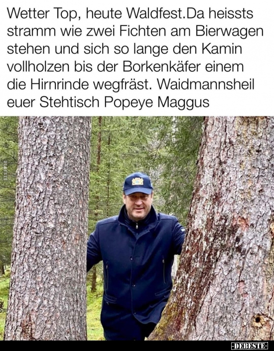 Wetter Top, heute Waldfest...