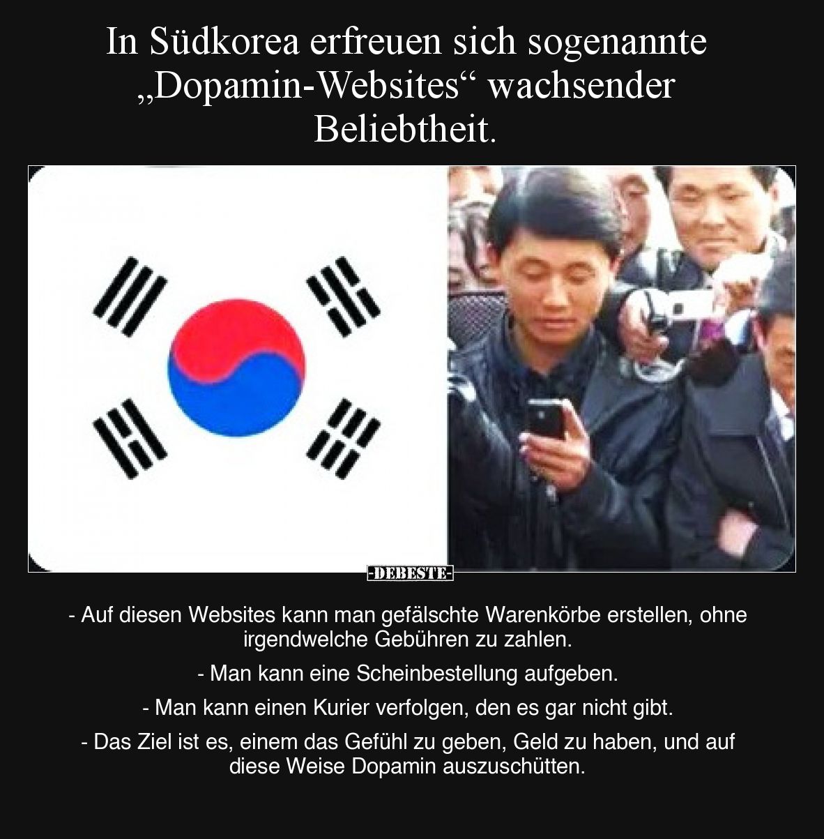 In Südkorea erfreuen sich sogenannte „Dopamin-Websites“ wachsender Beliebtheit.