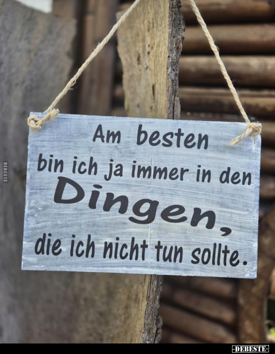 Am besten bin ich ja immer in den Dingen, die ich nicht tun.. - Lustige Bilder | DEBESTE.de