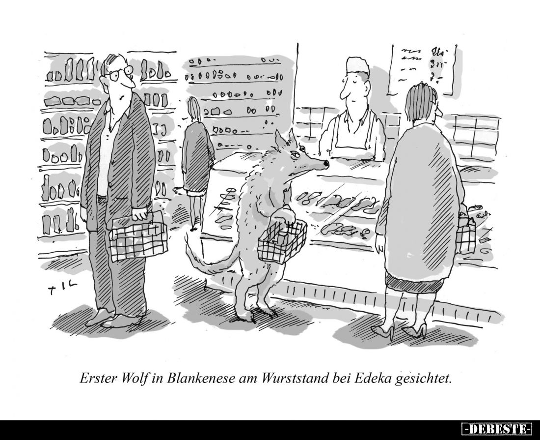 Erster Wolf in Blankenese am Wurststand bei Edeka.. - Lustige Bilder | DEBESTE.de