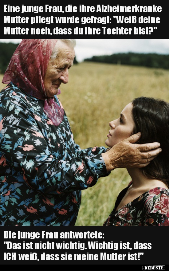 Eine junge Frau, die ihre Alzheimerkranke Mutter pflegt.. - Lustige Bilder | DEBESTE.de